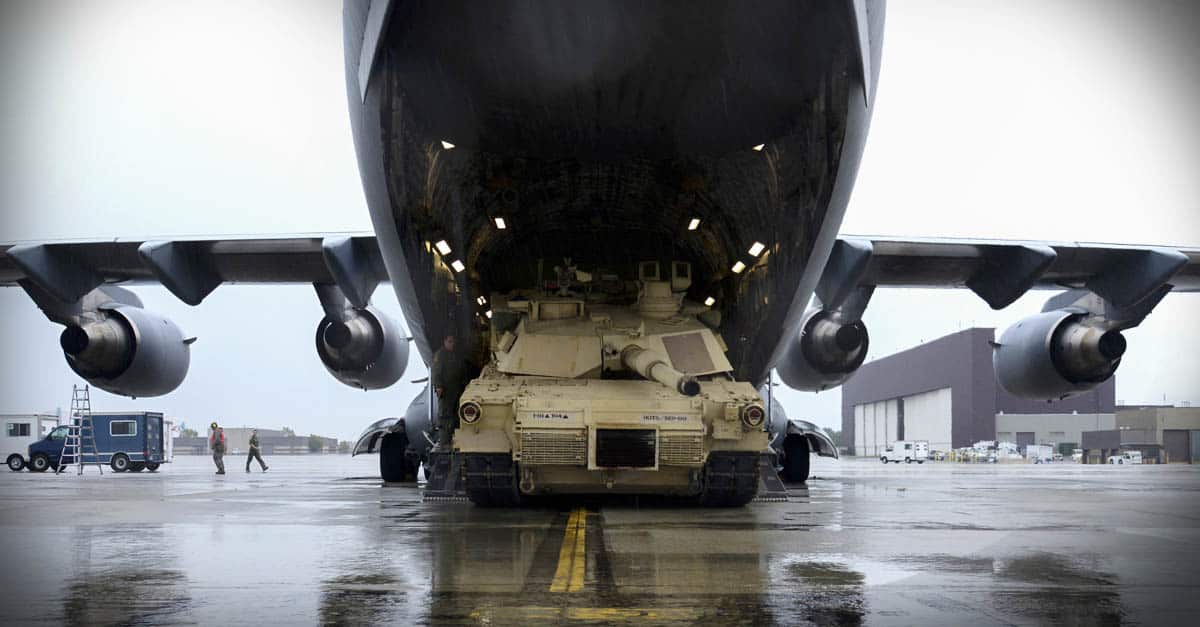 M1 Abrams - tank unloaded at t Stewart Air National Guard Base