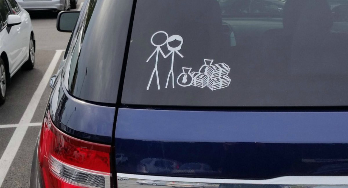 funny bumper sticker about marriage